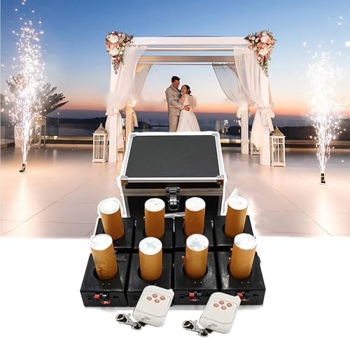 WHRAOY Ricevitore Pirotecnico Freddo- 8/12 Ricevitori, Macchina per Fuochi D'Artificio A Fontana Fredda, Sistema di Controllo Remoto Wireless, Attrezzatura Scenica, con Scatola di Protezione,8pcs