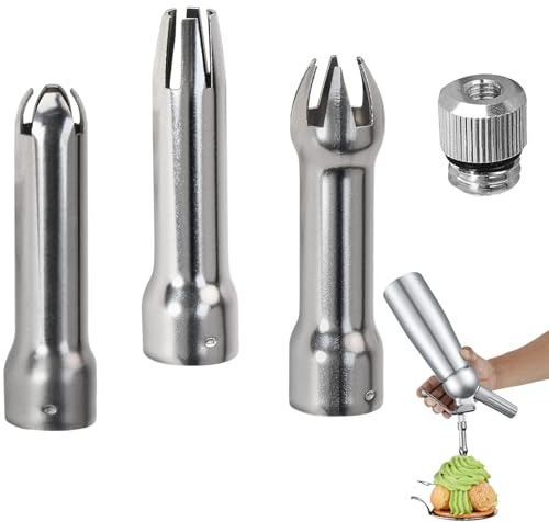 3 Er Sahnespender Ersatzteile,Für Sahnespender-Ersatztüllen,Edelstahl Tüllen ,Spritztüllen Set Für Tüllen-Set Universal-Sahnespender-Ersatztüllen Fur Sprühen Von Sahne,Cremes,Desserts,Espuma Uvm
