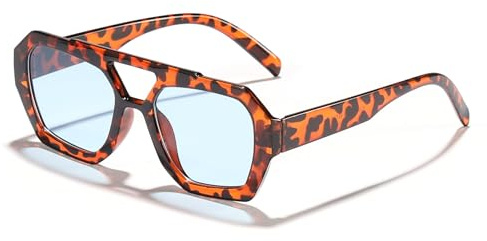 KUMSODE Occhiali da Sole Retro UV400 Donna/Uomo Pilota, Protezione Occhiali da Sole per Viaggi, Vacanze, Shopping, Spiaggia