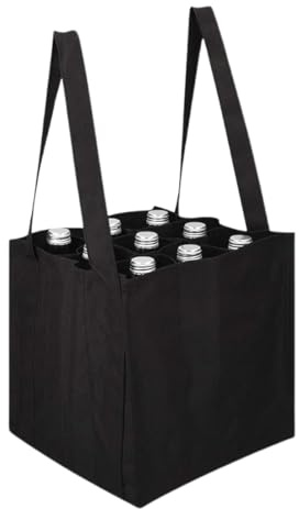 Porte Bouteille, Sacs pour Bouteilles avec 9 Compartiments, Weinflasche Tasche Réutilisable, Sac de Transport pour Bouteille de Vin pour Les Fêtes