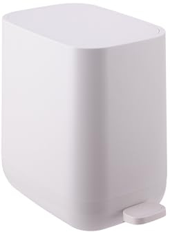 Relaxdays Cestino Slim 7L, Chiusura Soft, Secchio Estraibile, plastica Opaca, a Pedale, Beige 30x18x28 cm