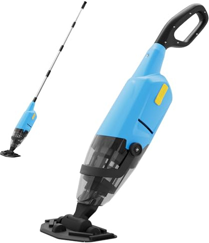 Limpiador de Piscina inalámbrico 2 en 1, Manual Recargable con Barra telescópica y Filtro Lavable, para Piscinas Desmontables y SPA
