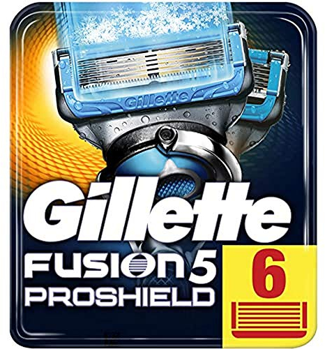 Gillette Fusion 5 ProShield Chill Rasierklingen mit Trimmerklinge für Präzision und Gleitbeschichtung, 6 Ersatzklingen