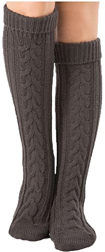 YAMEE Calzini lunghi donna in maglia Invernale,Calze Donna Lunghe Warmer,Scaldamuscoli da Donna,Calzini da Ginocchio Lunghi