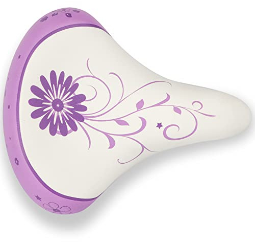 AVASTA Kids Bike Seat Bicycle Saddle for Girls & Boys Waterproof Wide Soft Bike Cushion Dual Shock Absorbing Kids Bike Accessories Fit for 12 14 16 18 20 inch Mountain Road Bicycle，Purple