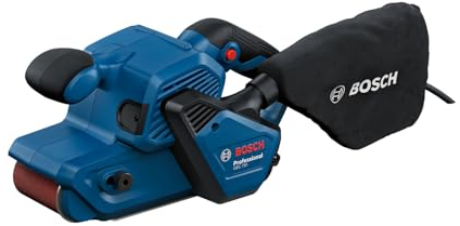 Bosch Professional lijadora de banda GBS 750 (motor de 850 W, con bolsa para lijado de tela, bolsa para polvo)