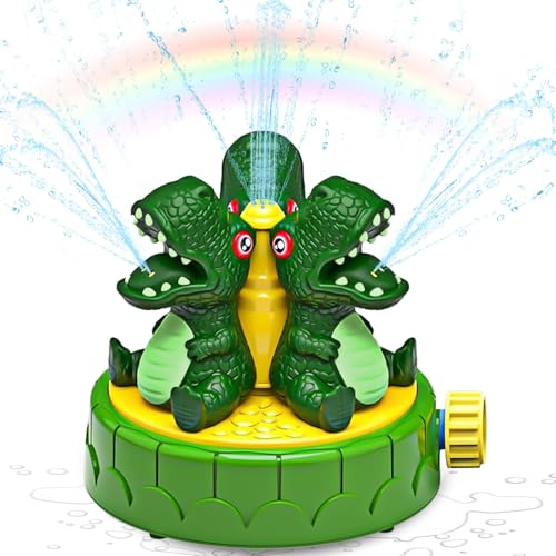 GQBVPN Dinosaurier Wassersprinkler, Outdoor-Wasserspiel Sprinkler, Sprinkler Wasserspielzeug Kinder Outdoor, Rasensprenger, Sommer Wasserspielzeug für Rasen Garten Jungen Mädchen