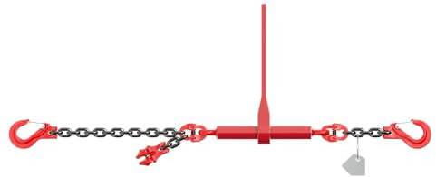 Dolezych Cadena de Amarre PowerLash L-150, 4000 Dan, 1 Pieza, con Gancho de Horquilla, 3,5 m de Longitud, Cadena 8-8, Negro/Rojo