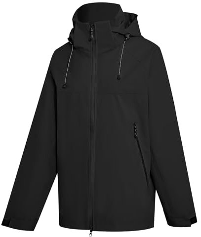 PONCEAU Damen Wasserdicht Regenjacke Leichte Wasserdicht Outdoorjacke Atmungsaktiv & Winddicht, Verstellbare Kapuze & Ärmelbündchen zum Wandern Reisen Treking Fahrrad