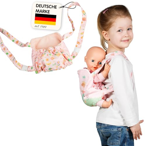 Heless 520 - Puppenzubehör Tragesitz Prinzessin Emily, in Rosa, für Puppen und Kuscheltiere aller Größen geeignet