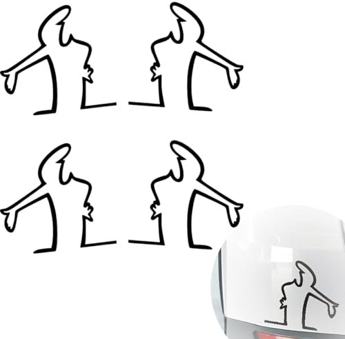 GXGM 4 Pezzi Adesivi Auto Divertenti,Adesivi Per Auto Con Promemoria Antigraffio,Adesivi Per Porte In Vetro,Adesivi Creativi Personalizzati,Adesivi Per Cartoni Animati（Nero）