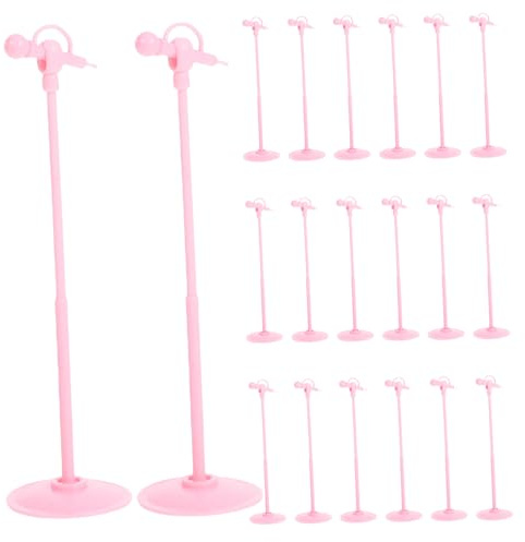 Milisten 20 pièces Microphones Miniatures Plastique pour Maison de Poupée Accessoires Décoratifs Multifonctions pour Chambre de Musique et Bureau Modèles Miniatures Rose