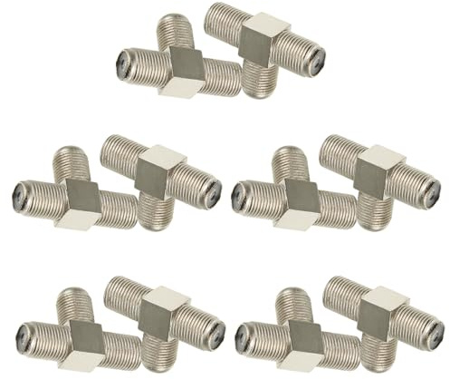 WOFASHPURET Splitter Cavo Coassiale Tipo F Femmina 3 Vie Divisore Segnale TV per Antenna Connettore Coassiale in Lega di Zinco Nichelata Set 10 Pezzi per Uso Domestico e Installazioni