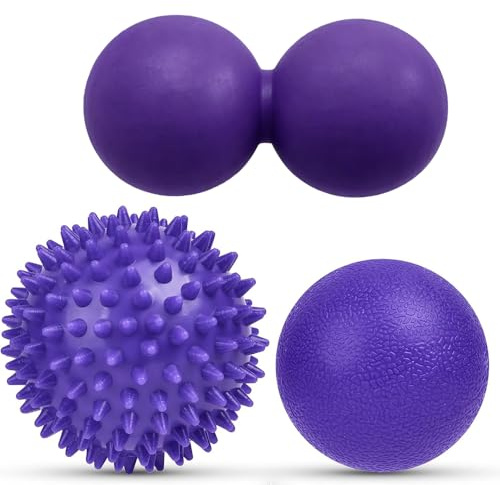 3PCS Massage Balls Set, Massage Ball, Peanut Massage Ball, Spiky Massage Ball, Trigger Point Massage Ball - Fascia Release & Muscle Recovery Therapy Balls for Back, Feet, Neck, Gym, Physiotherapy
