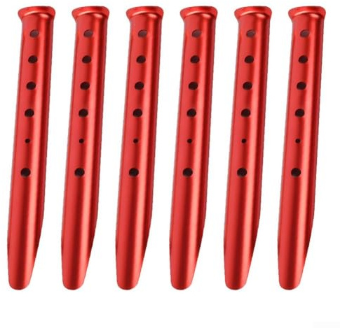 Estacas de aluminio en forma de U para tienda de campaña para nieve y arena, ligeras de 31 cm, para camping, senderismo, mochileros, playa, tienda de campaña portátil resistente (naranja)