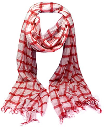 azzesso – Schal Claire in Rot/kartiertes Tuch im Holzfäller Look/der Damenschal vom italienischen Mode Profi/rechteckiges Halstuch ca. 200 x 60 cm