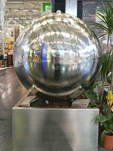 Köhko Wasserspiel Ø ca. 50 cm 26002 Springbrunnen mit LED-Beleuchtung und Edelstahlbecken