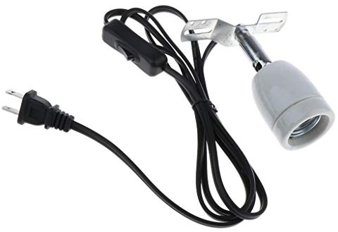 POFET Soporte de lámpara de calor para reptiles, E27 de 400 W, giratorio, de cerámica, con interruptor y clip para mascotas, lagarto tortuga, reptil