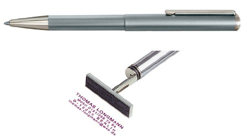 Die Stempel GmbH, Stempelkugelschreiber HERI 3100 Ganzmetallgehäuse, pri-ink - ohne extra Stempelkissen