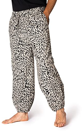 PANASIAM Pantalon Bouffant Muck Geometrix, Ornementé de Motifs Traditionnels Japonais, Production Équitable par Une Petite Entreprise Familiale
