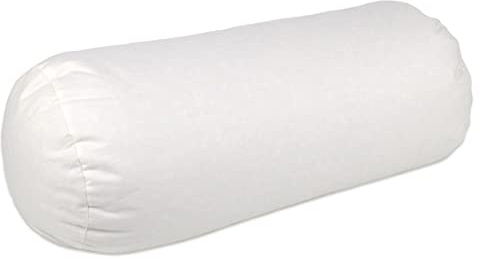 GIRAFFENLAND Bio-Dinkelspelz Nackenrolle oder Knierolle L:40cm, Ø:20cm - Köper-Baumwolle weiß direkt befüllt