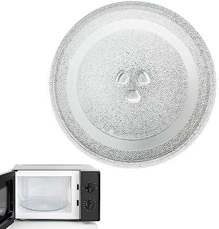TECHEEL Universal Mikrowellenteller, Mikrowellenteller Glas 24,5cm, Mikrowelle Drehteller Ersatz, Universal Drehteller für Mikrowelle, Glasteller für Mikrowelle, Glasteller Ersatz Teller