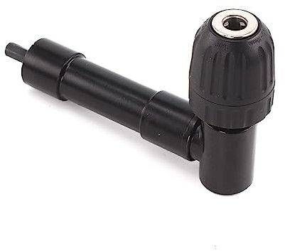 Holdfiturn Right Angle Drill Adapter Attachment Cordless 0.8-10mm 90 Degree Drilling Extension Chuck Aluminum Shaft Electric Drill Extension Tool for Tight Corner Workspace