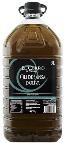 Aceite de Orujo de Oliva EL CERRO EL VIENTO PET Garrafa Transparente Asa Negra 5L