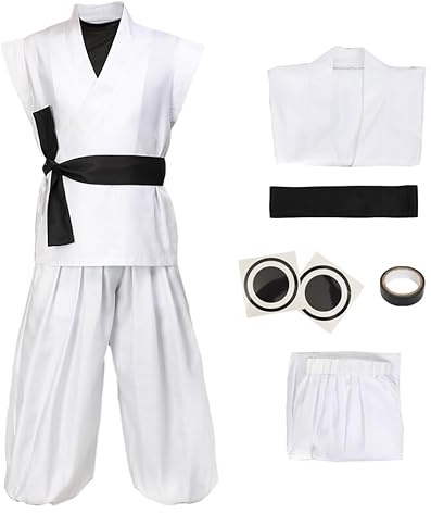 DAZCOS Men's Cosplay Costume US Size White Kung Fu Suit with Belt (X-Small)
