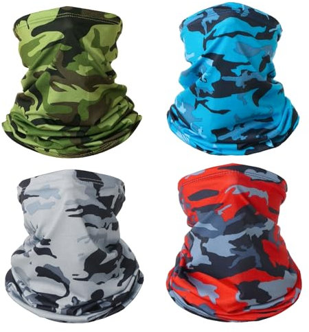 KEYRI 4 Stück Multifunktionstuch Schlauchschal Loopschal Winddicht Winter Loop Schal Herren Damen Neckwarmer Elastiche Schnelltrocknend Ski Maske Warmer für Outdoor Skifahren Motorrad Radfahren (Bunt)