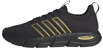 adidas Women's Cloudfoam Flex - Slounge, Black/Black/Gold Metallic, 9