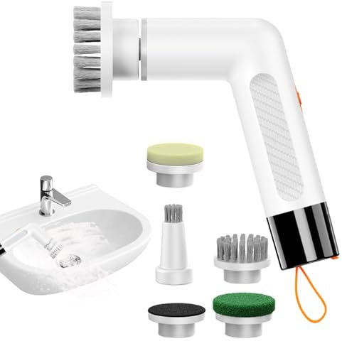 Spazzola Elettrica Per Pulizia - Scopa Elettrica Senza Fili Multifunzione,Pulitore Elettrico Portatile con Spazzole Rimovibili per Cucina, Fughe e Vasca