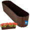 KOTARBAU® Ovaler Blumenkasten Balkon Blumentopf 60x14x13cm Braun Blumentopf für Balkon und Terrasse Pflanzkübel Balkonkasten Pflanztöpfe Kräutertöpfe Pflanzkasten für Balkon und Garten Rustikal