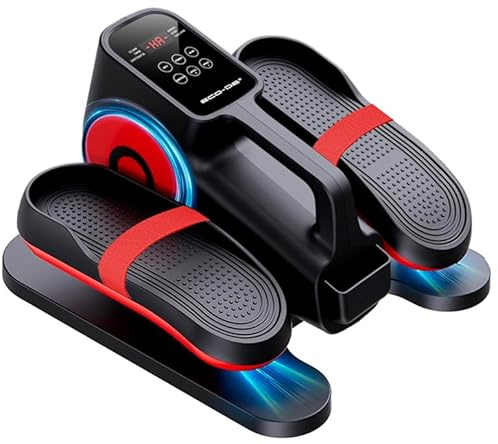 ECODE Mini Eliptica Electrica con 30 Niveles de Velocidad, 5 Funciones, Pedales con Correas, Pantalla LED, Mando a Distancia, Silenciosa y Portable - Pedaleador Electrico para Mayores y Ancianos