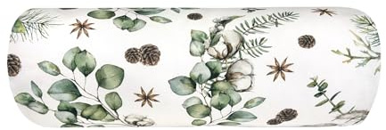 beties - Magie des Winters Collection - Nackenrollenbezug, Kissenhülle Moggl ca. 15x40 cm; aus 100% Baumwolle - Allover mit Tannenzapfen, Knallbeeren & Sternanis – festlich & winterlich dekorierbar