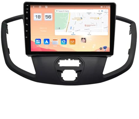 Android 13 2 DIN-bilradio för Transit 2013–2018, 9-tums pekskärm mediaspelare, Bluetooth 5.0, FM-radio RDS Dab+, GPS, WiFi, handsfree-samtal (NF-3)