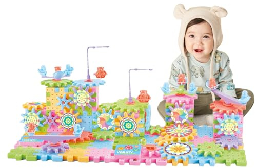 Set di attrezzature ad incastro - Giocattoli da costruzione STEM educativi Giocattoli di apprendimento di costruzione con ingranaggi colorati facili da collegare | Ideale per bambini e bambini