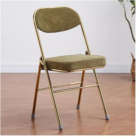 Vikbar kontorspall tjock vadderad sits robust stålram inomhus besöksstol för matsal arbetsrum vardagsrum platsbesparande design bekväm modern stil
