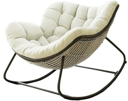 Générique Coussin Imperméable pour Fauteuil À Bascule D'extérieur, Coussin Épais Et Moelleux De Grande Taille, (intérieur/extérieur) — Fauteuil Non Inclus
