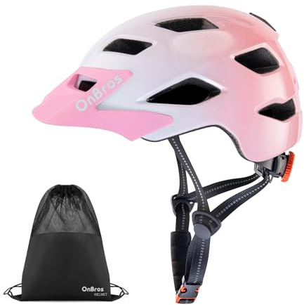 Kids Bike Helmet, OnBros Kid Helmets For Ages 5-8-11-14 Years Boys and Girls, Bicycle Helmets Kids With Visor Adjustable, Bicycle Scooter Skating Cycle Helmet