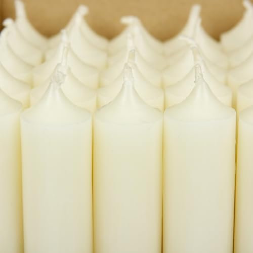 Bütic GmbH Stabkerzen durchgefärbt 180mm x Ø 22mm - Kerzen hochgereinigt, Brenndauer 8h, geruchsneutral, rußarm mit rückstandsfreiem Abbrand, Farbe:Elfenbein, Set mit:8 Stück