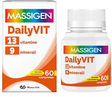 DailiVIT+ - Integratore Multivitaminico, con 13 Vitamine e 9 Minerali, Supporto Energetico e Immunitario, perfetto per Stanchezza e Recupero Fisico, 60 Compresse da 1.2 g