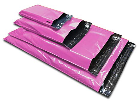 50 unidades de bolsas de plástico para envíos por correo de colores variados, color rosa