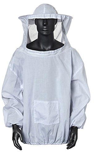 MoonyLI Imkerei Jacke, Imker Bienenschutz Mütze & Schal Bienenschutz Jacke Kittel (Weiß)