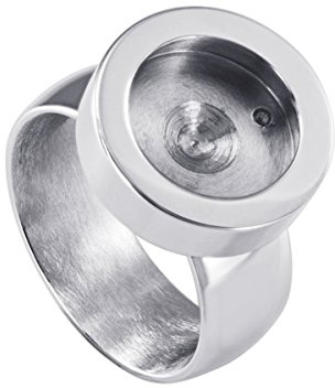 Quiges Donna Anello per Mini Monete in Acciaio Inossidabile Argento 21mm