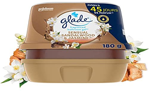 Glade Gel Premium - Désodorisant infusé aux Huiles Essentielles pour Toilette Et Salle de Bain - Sensual Sandalwood & Jasmine - 45 Jours de Parfum