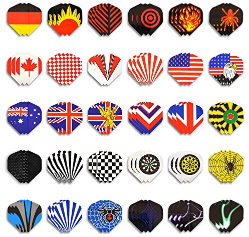 WIN.MAX Dart Flights,Standard Dart Flights 90 Stück pro Packung für Soft/Steel Tip Dartpfeile Spiele