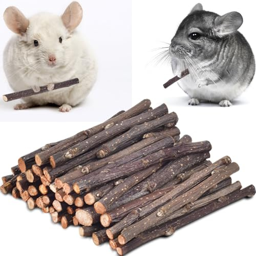 Apple Sticks,ERKOON Rabbit Treat Small Animals Molar Hamster Chew Toys Natural Wood Toys for Chinchilla Guinea Pigs Cavia Cobaya Parrot Hamster Apple Chew Sticks Toys Treats（300g）
