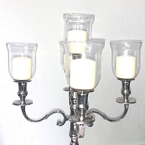 Dekowelten Großer Glasaufsatz Klar 15cm Glas Teelichthalter f. Kerzenleuchter Teelichtaufsatz