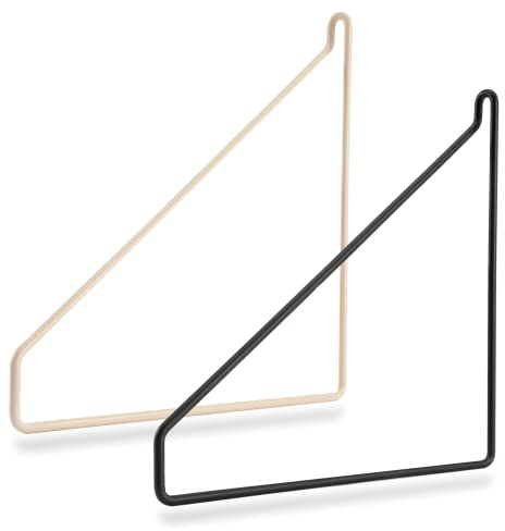 draadwerk® Regalhalterungen | 2er Set Regalträger Draht | Für 20-25cm Wandregale Halterung | Hängeregal für Regalböden | Regalstütze aus Metall (Creme)